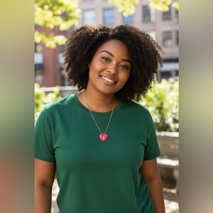 Heart shaped  Pink initial pendant necklace , featuring the letter k